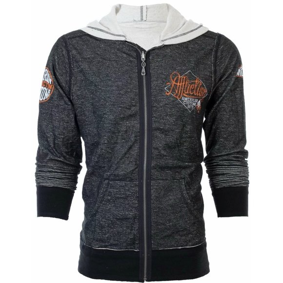 AFFLICTION Men's HOODIE Sweat Shirt ZIP UP Jacket - Picture 4 of 9